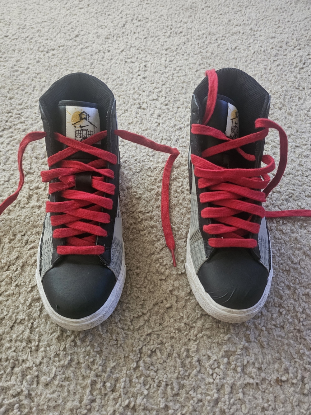 Nike Blazer Mid '77 High Top Sneakers – Gray/Black/Red – Great Condition